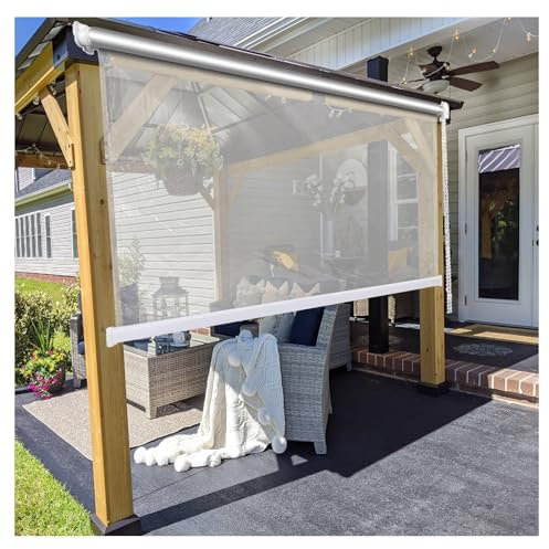 Transparent Vinyl Roller Blinds, HD Transparent Screen, Waterproof Heavy Duty Door and Window Curtains for Balcony Pergola Patio Windproof, Easy to pull down and up ( Size : W120xH350cm/W47.2xH137.7in