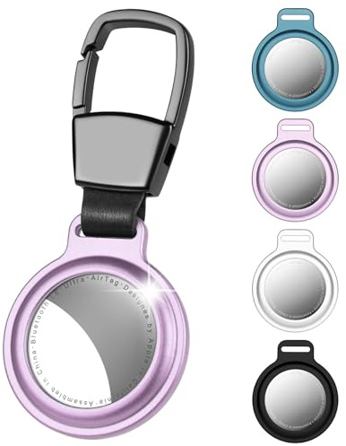 AXFEE Airtag-hållare i metall, skyddande fodral i aluminium för AirTag, Air Tag Holder nyckelring fodral kompatibel med Apple Air Tag, skyddande Airtags-fodral för nyckel, väska, bagage