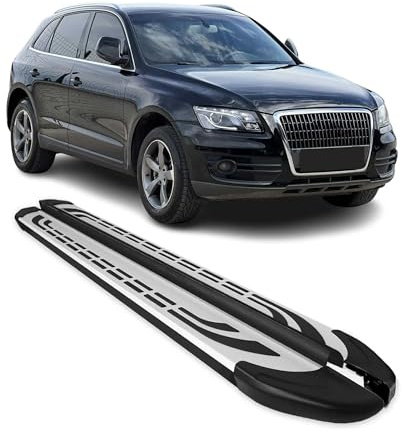 Marchepieds latéraux pédale Compatible avec Audi Q5 8RB 2008-2017 Aluminium Gris Noir 2X