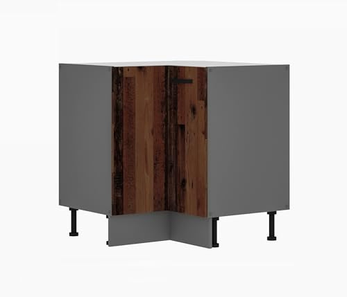 Kuechen-preisbombe Küche Old Style Eckunterschrank 90X90 Old Wood Anthrazit Küchenzeile Einbauküche
