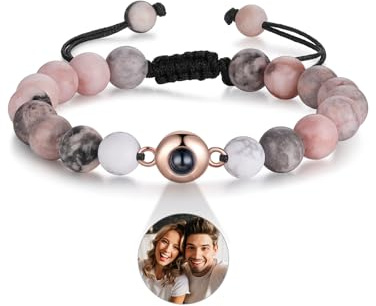 Lam Hub Fong Personalisiertes Foto Projektions Armband mit perlen Benutzerdefinierte Armband mit Bild Geschenk für Männer Familie