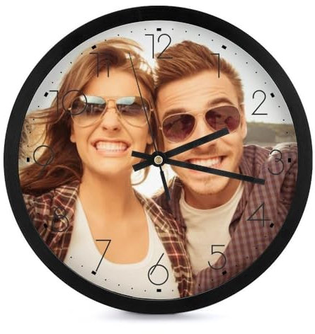 Orologio da parete personalizzato - orologi da parete con foto per l'arredamento del soggiorno con foto - Immagine e testo e logo Orologio personalizzato Decorazione da parete - ottima idea regalo