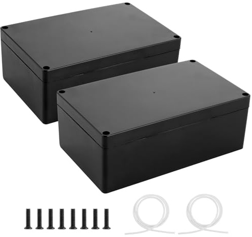WOPPLXY 2 Stück Abzweigdose Wasserdicht, 200 x 120 x 75 mm Abzweigdose Schwarz IP65, ABS Anschlussdose Wasserdicht