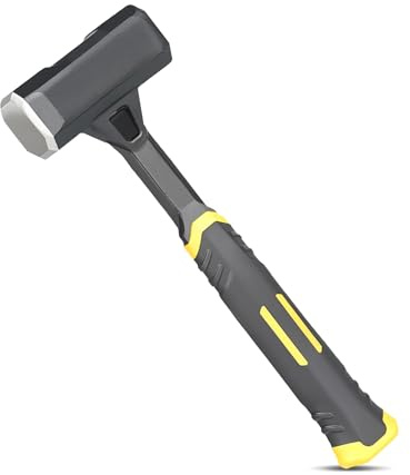 2lb Sledge Hammer - Heavy Duty Forged Forged One Piece Steel Construction with Fiberglass Handle, Perfect for Demolition, Construction, and Driving Stakes