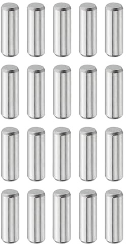 QUARKZMAN 20 Pz 5 mm x 15 mm perni di centratura perni tonalità argento | acciaio inossidabile 316L, cilindrici, supporto mensola perno asta fissaggio elementi mensola, perni in metallo