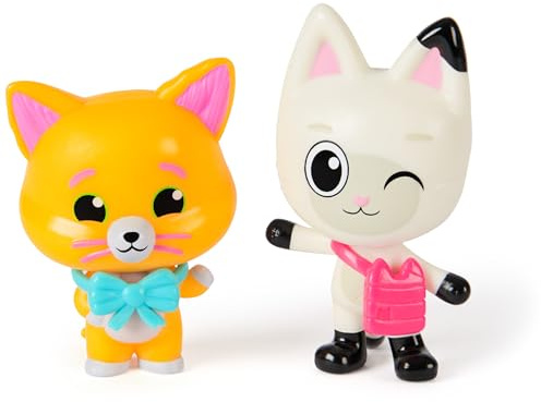 DREAMWORKS GABBY'S DOLLHOUSE: DER FILM - Panda Pfötchen & Leopold Figuren-Set, mit 2 Zubehörteilen, für Kinder ab 3 Jahren