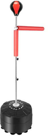 Stående boxningssäck med 360° reflexstångstativ, justerbar (130–157 cm) standbox-tränare, fristående boxträning med 14 sugkoppar, boxningssäck med punchingboll boxning praktisk inflator för