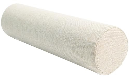 AQIGR Kissenrolle Nackenkissen Nackenrollenkissen Kissen Rolle, Unterstützung Rückenkissen Bolster Kissen für Hals, Beine, Rücken, Bett(Beige,15x50cm)