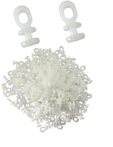 Curtain Hooks Plastic - 200Pcs Durable Plastic Curtain Track Gliders & Rail Hooks for Living Room, Bedroom, Kitchen, Bathroom（White）
