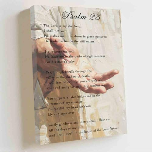 ZQQART Jesus Leinwandbilder Psalm 23 Bibelvers Poster Bilder Der Herr ist mein Hirte Christliches Wandbild Die Hände Gottes (Weiß,30x45cm)