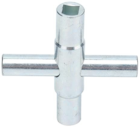 Aramox Key Sillcock de 4 Vías, 45# de Acero, Diseño Cruzado, Control de Agua para Plomeros y Electricistas, Llave de Sillcock de 4 Vías