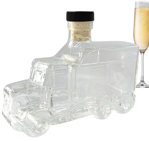 Decantatori di alcol - decanter bourbon, bottiglia di whisky mezzo camion | 375 ml Porta di champagne unica, distributore di liquori in decorativo con tappo per la celebrazione del bar da cucina