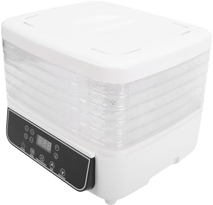 Sxhlseller Macchina per Essiccare Alimenti, 6 Mini Essiccatori per Alimenti in Acciaio Inossidabile, Flusso D'aria a 360°, Asciugatura Uniforme, Essiccatore a Scatti con Timer Regolabile (Spina