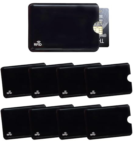 Carreuty 8 Stück RFID Blocker Kartenhülle, EC Karten Schutzhülle NFC Schutzhülle Karte Kreditkartenhülle Bankkarten aus PVC Sicherheit Gegen Datenklau Kartenhülle für Damen und Herren 90 * 59 mm