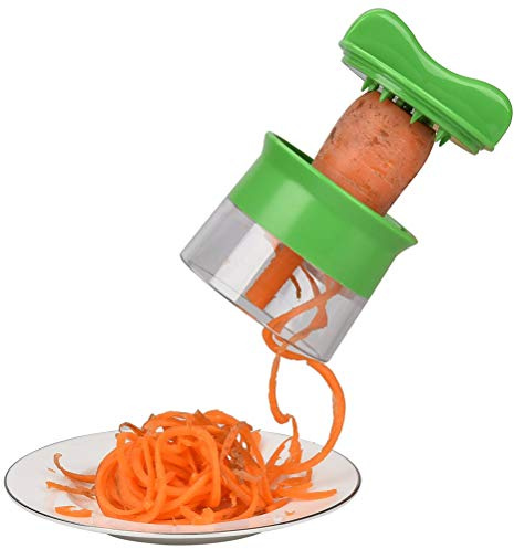 OEBUAFI Hand Spiral Cutter, ABS Plastic, Easy to Use Vegetable Kitchen Gadgets, Ideal for Making Vegetable Pasta or Noodles for Eating (Green&Orange&Red)