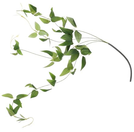 FESTFENDS Artificial Clematis Leaf Faux Rattan Plant for Wall Decoration, Simulation Greenery for Home and Bedroom, Single Piece Decorative Clematis Vine for Indoor Living Room