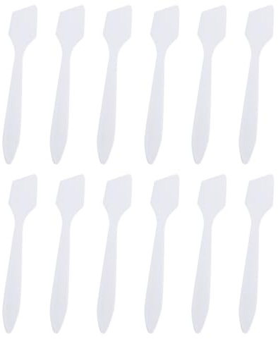 Toyvian Spatola di Bellezza 200 Pezzi, Cucchiaio per Crema Viso e Maschera, Misurino per Lozione in Plastica Trasparente e Bianca, Strumento la Cura della Pelle per Centri Estetici