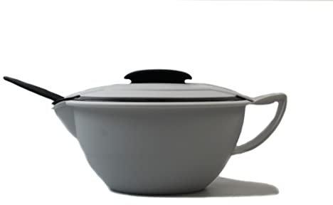 TUPPERWARE Thermo-Duo Sauciere 400 ml grau weiß servieren + Löffel Iso-Duo