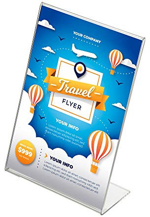 DISPLAY SALES L-Aufsteller (40 St.) aus Acryl Tischaufsteller DIN A4 Hochformat transparent