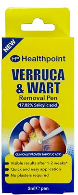Healthpoint Verruca and Wart Removal Pen, Clinically Proven 2ml Gel, Precision Pen for Easy Targeted Application, Treats Corns and Calluses, for Hands and Feet, Prevents Further Infection