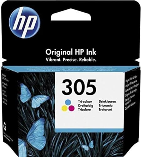 HP 305 3YM60AE, Cartouche d'encre Original Tricolor, Compatible avec Les imprimantes Jet d'encre HP DeskJet 2700, 2730, 4100, 4134, Envy série 6020, 6030, 6420, 6430, Tri-couler