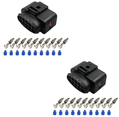 2X Stecker passt zu OEM 1J0973735 Reparatursatz 10-pol. 0,50-1,00² Scheinwerfer