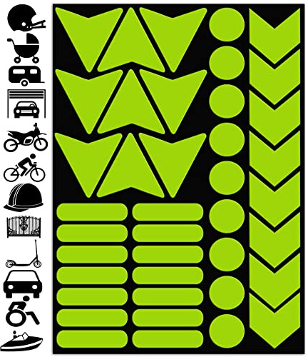 Biomar Labs Reflektor Aufkleber Set – Reflektierende Sticker als Reflektoren für Fahrrad Auto Motorrad Scooter, wetterfest und selbstklebend D 81
