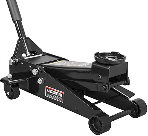 Wolf Hydraulischer Schwerlaststahl-Wagenheber mit Doppelkolben-Schnellhebepumpe, 3 Tonnen (2,7 kg) Tragkraft, schwarz (WFTZ830023B)
