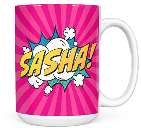 Mug Monster Tazza con nome personalizzata, con scritta Comic Super Hero, regalo personalizzato con testo, tazza da caffè in ceramica, regalo per uomini o donne, extra large e tazza gigante