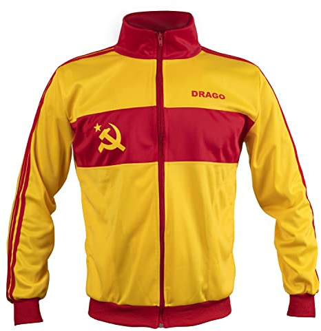 Sovjetunionen CCCP USSR Ivan Drago Track sportjacka retro boxershorts män topp dragkedja män, gUL, M