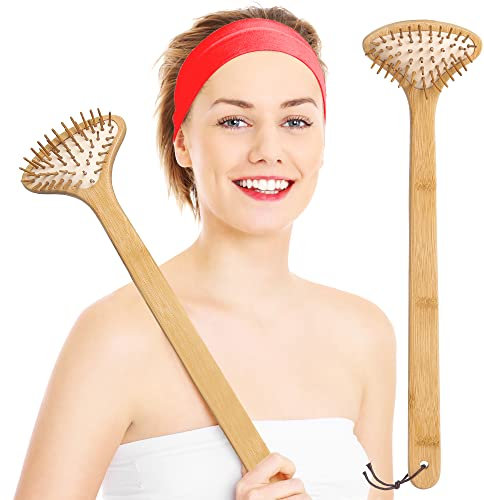 Holz Rückenkratzer mit Box, lange Griff Kratzhand aus Holz, 16 lange Maximale Kratzfläche Back Scratcher Premium Bambus Massagegerät Für Mann Frau Geburtstagsgeschenk Thanksgiving (ca. 40 cm)