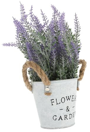 ifundom Künstliche Lavendelblumen Im Vintage-eisenpot Dekorative Kunstpflanze Für Wohnzimmer Und Balkon Langlebige Bonsai-Dekoration Pflegeleicht Frische Atmosphäre Für Zuhause