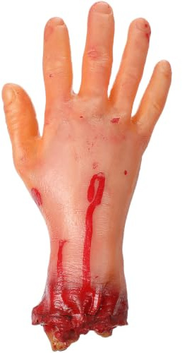 HEMOTON Halloween Gebrochene Hand Unheimlich Gefälschte Blutige Hand Skelett in Lebensgröße Beweglich Körperteile Halloween Blut Gebrochene Hand Abgetrennte Hand Stumpf Requisiten Zubehör