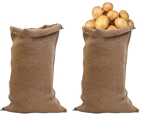 SHITOOMFE Sacos de Yute Sacos Grandes de Yute saqueos de arpillera Grandes Bolsas de Papa de Yute para el Almacenamiento de Alimentos 60 × 100 cm 2pcs