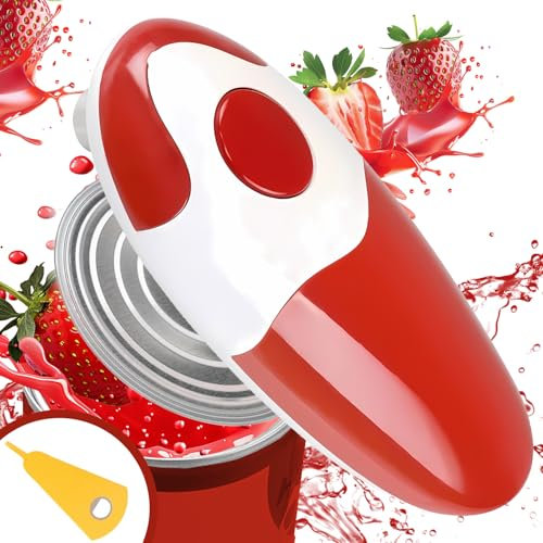 Electric Can Opener, Electric Tin Openers Hand Free, for Arthritis Hands, One Touch Switch Button, Smooth Edges and Safe to Use, Powerful and Easy to Use for Cooks and Housewives