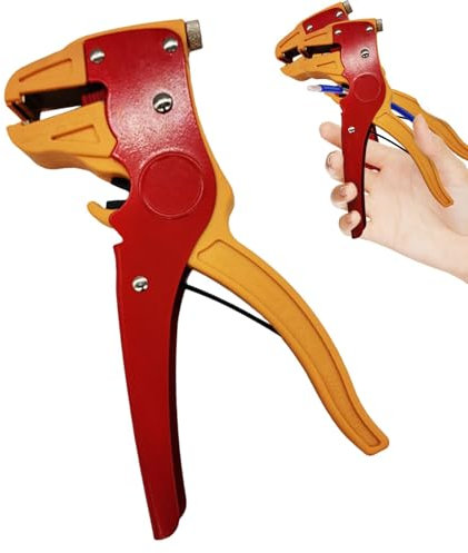 GkgWuxf Automatic Wire Stripper and Wire Cutter, Quick Strip Wire Stripper - Heavy Duty 2 in 1 Nose Adjuster Tool, Professional Electrical Cable Stripping Tool 14-24 AWG for