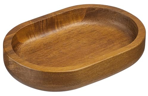 BUTLERS Seifenschale 14x9x3 cm Akazienholz - Acacia - Ovale Form | Farbe Braun - Ablage für Badezimmer & Küche - Halter für Gäste-WC - Rustikaler Stil