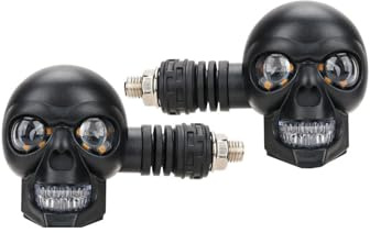 frecce moto Per Racer 2 Pezzi Doppio Colore Moto A Forma Di Teschio Impermeabile Fendinebbia Fari Ausiliari ATV Scooter Guida Riflettore mini moto(2pcs White Yellow)