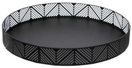 Vassoio Decorativo in Metallo Diametro 30 cm - Elegante Fregio per Tavola, Accessori Decorativi per Piatti e Tazze, Confezione Singola