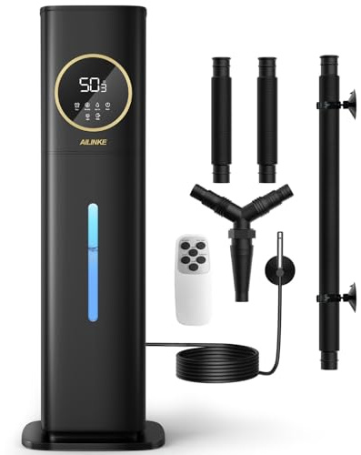 AILINKE Humidifiers for Plants, 2.1Gal/8L Plant Humidifier Indoor, Reptile Fogger Mister with Precise Temp&Humidity Probe/Expandable Hose, Vivarium/Terrarium/Greenhouse/Grow Tent,12H Timer