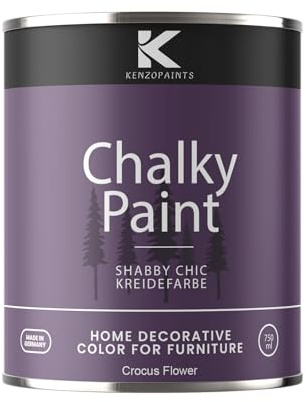 Contura KenzoPaints Kreidefarbe Möbel Farbe 750ml. Trend Farbtöne 2025 Möbellack Holz- Lack Shabby Chic Matt (Crocus Flower, 750ml.)