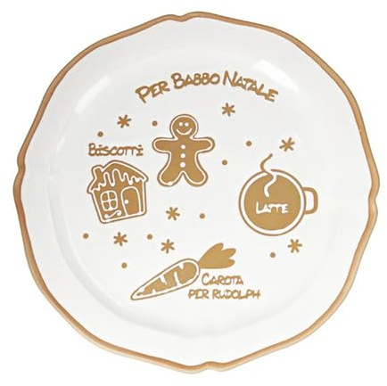 BRANDANI collezione Pandizenzero Piatto da portata Babbo Natale ceramica stoneware 33 cm