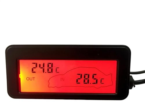 Thermomètre de voiture Température extérieure | Thermomètre de voiture Température intérieure - Thermomètre intérieur extérieur avec affichage numérique LCD de voiture pour camion,