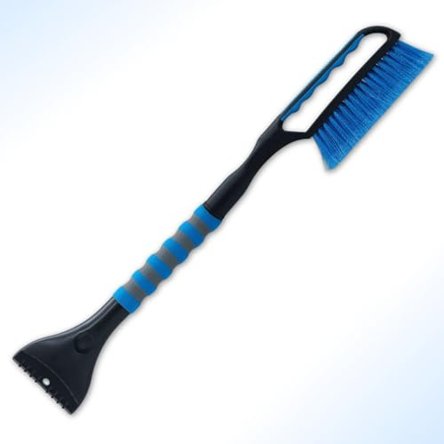 D2D Eiskratzer mit Besen 66 cm Langer Griff für große Reichweite - Schonende Borsten & stabile Kante - Rutschfester Griff für effektive Enteisung - Ideal für SUV Transporter Vans Kastenwagen