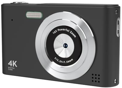 Qutsvosh HD 1080P 2,4 tum 240 x 320 digitalkamera med 16 x zoom kompakt kamera 44 MP kameror svart