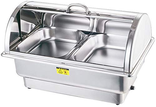 Chafing Dish, Chafing Dish-Set aus Edelstahl, Rolltop, Buffet-Servierplatte und Wärmetablett, Speisenwärmer für Partys und Buffets, hält Speisen bei Catering-Events warm, Catering-Zubehör, volle Grö