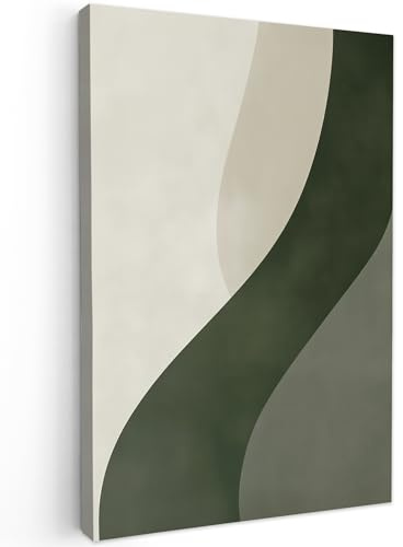 MuchoWow© Stampa Foto 60x90 cm Quadro Moderno Quadri Moderni Soggiorno Con Cornice Stampe Da Parete Camera Da Letto Matrimoniale Decorazione Canvas Japandi - Verde - Astratto - Moderno