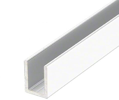 CRL White Frameless Shower Door Aluminum Deep U-Channel for 3/8 Thick Glass - 95 in long