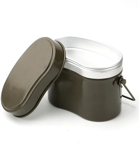 Portatile per il pranzo in alluminio in alluminio contenitori per alimenti da campeggio con manico per cottura esterna da picnic Armygreen
