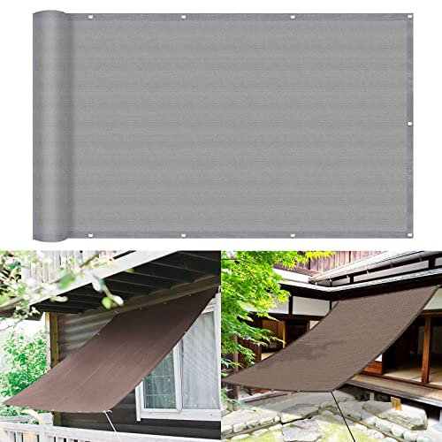 Voile d'ombrage pour extérieur, 2,2 x 5,5 m, polyéthylène haute densité - Protection UV à 95 % - Pour jardin, terrasse, pelouse, auvent respirant avec fixation facile - Gris